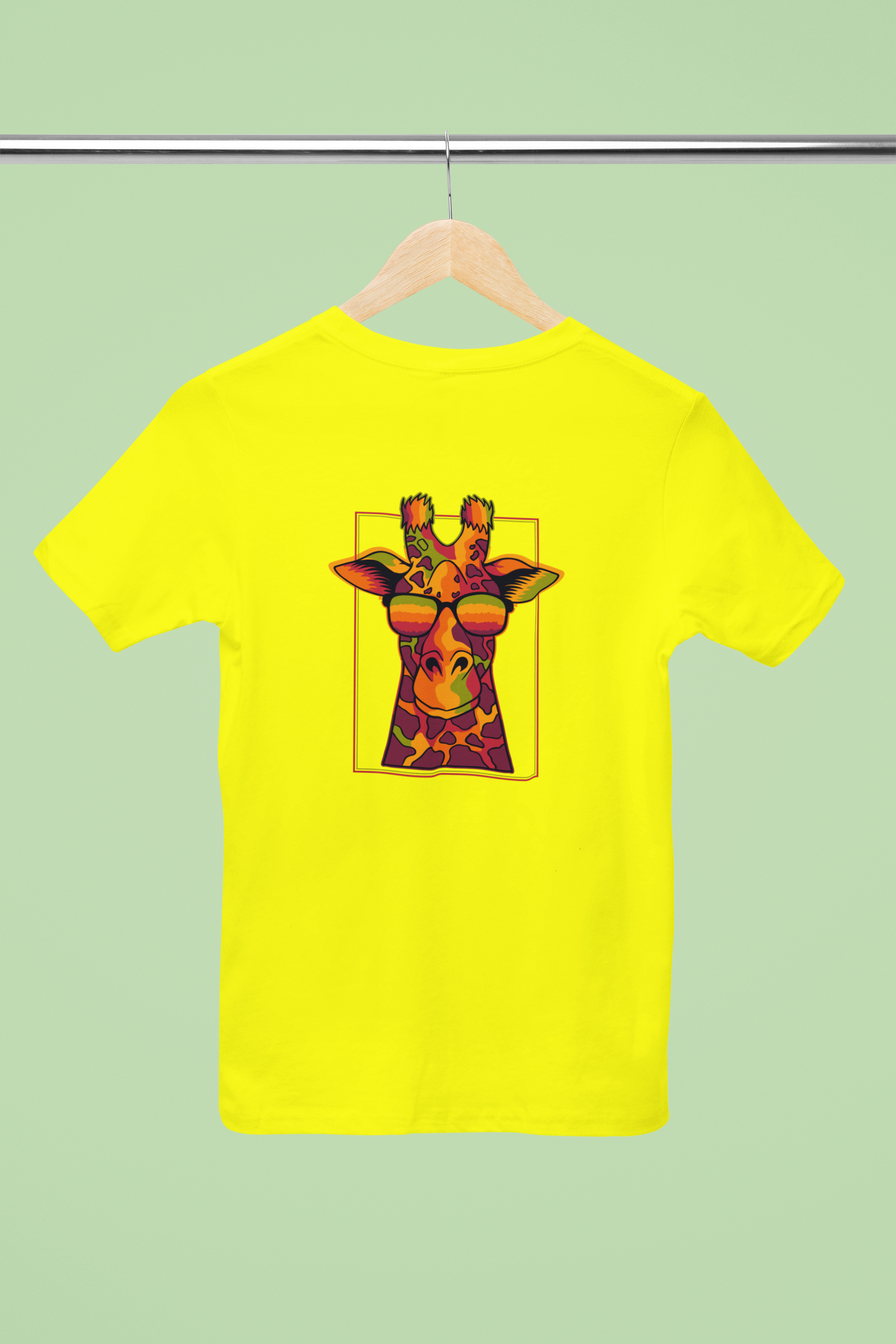 Vibrant Giraffe Illustration T-Shirt – Designed by Fury Garbs