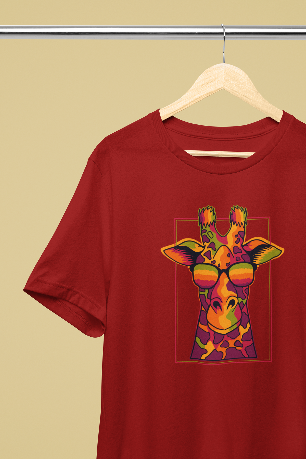 Vibrant Giraffe Illustration T-Shirt – Designed by Fury Garbs