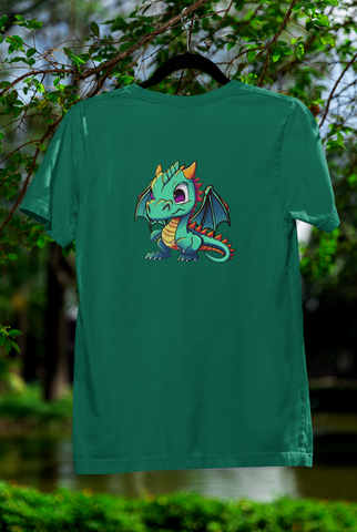 🔥 Green Cartoon Dragon Illustrated T-Shirt – Unleash Your Inner Beast! 🔥