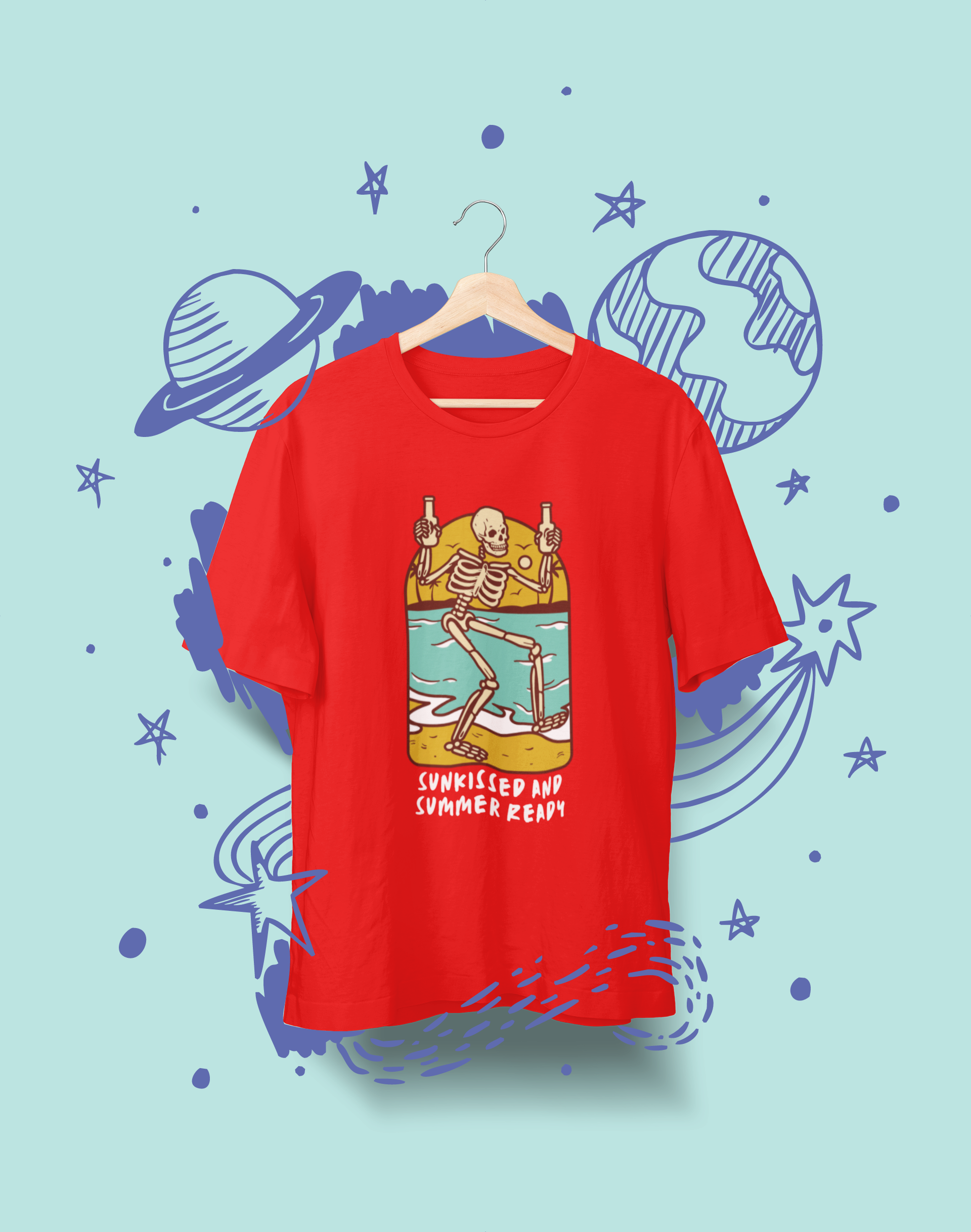 Sunkissed & Summer Ready T-Shirt – Vintage Skeleton Beach Vibes | Fury Garbs