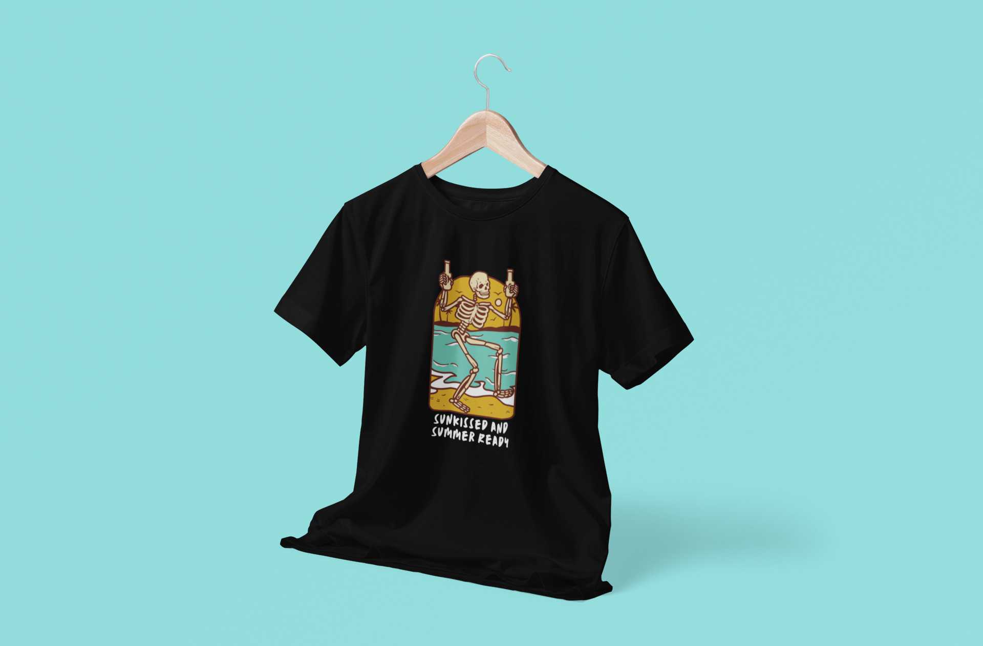 Sunkissed & Summer Ready T-Shirt – Vintage Skeleton Beach Vibes | Fury Garbs