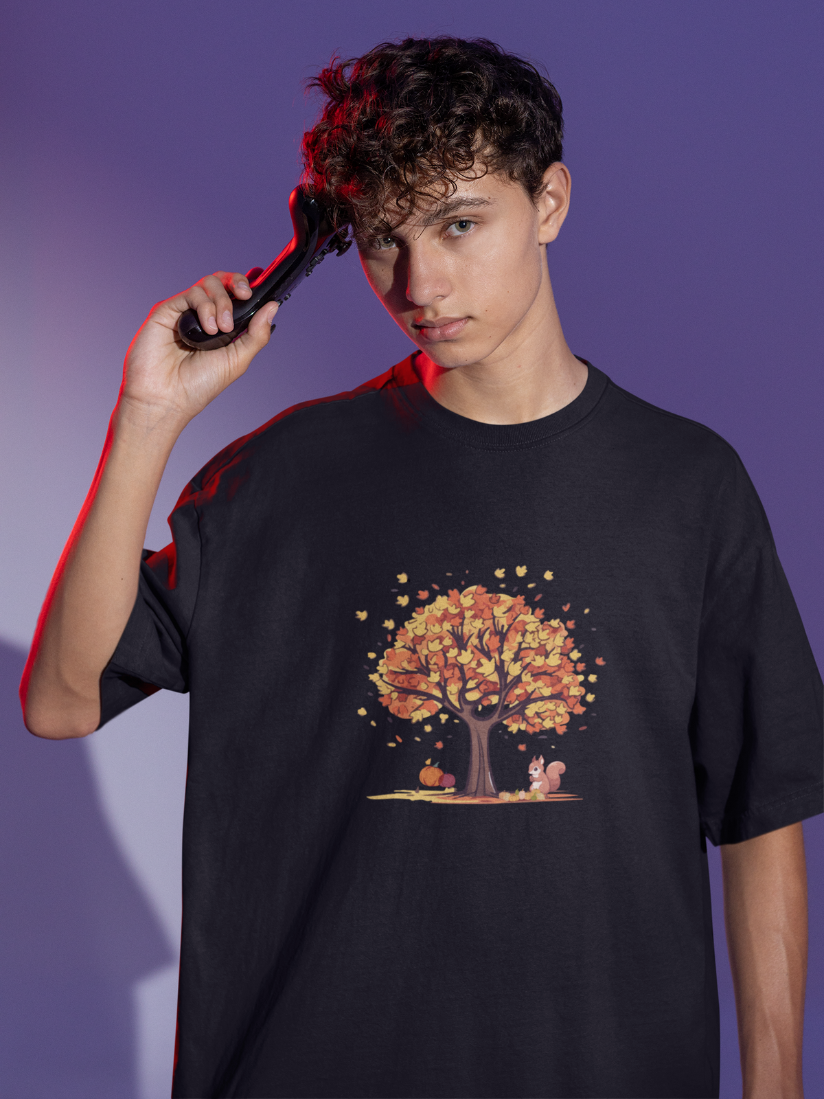 Whispering Leaves, Endless Dreams – Unisex Oversized Fall T-Shirt 🍂