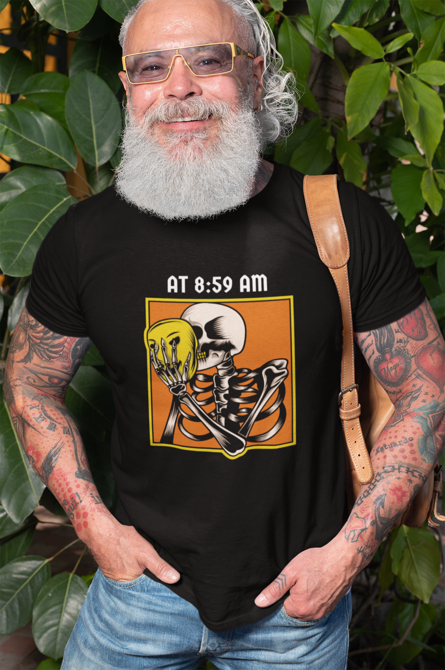 AT 8:59 AM" Skeleton Mask T-Shirt – Unisex Tee by Fury Garbs