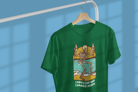 Sunkissed & Summer Ready T-Shirt – Vintage Skeleton Beach Vibes | Fury Garbs