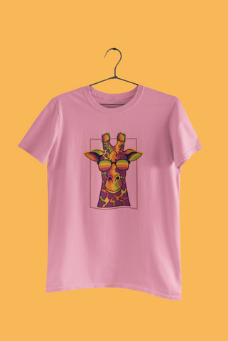 Vibrant Giraffe Illustration T-Shirt – Designed by Fury Garbs